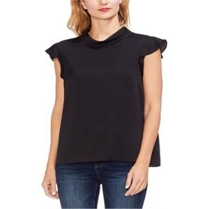 EUC Vince Camuto Womens Ruffled Cap Sleeve Tunic Blouse